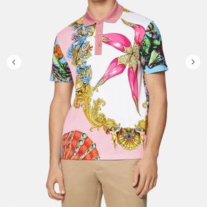Versace Tresor De La Mer Print Polo Shirt
